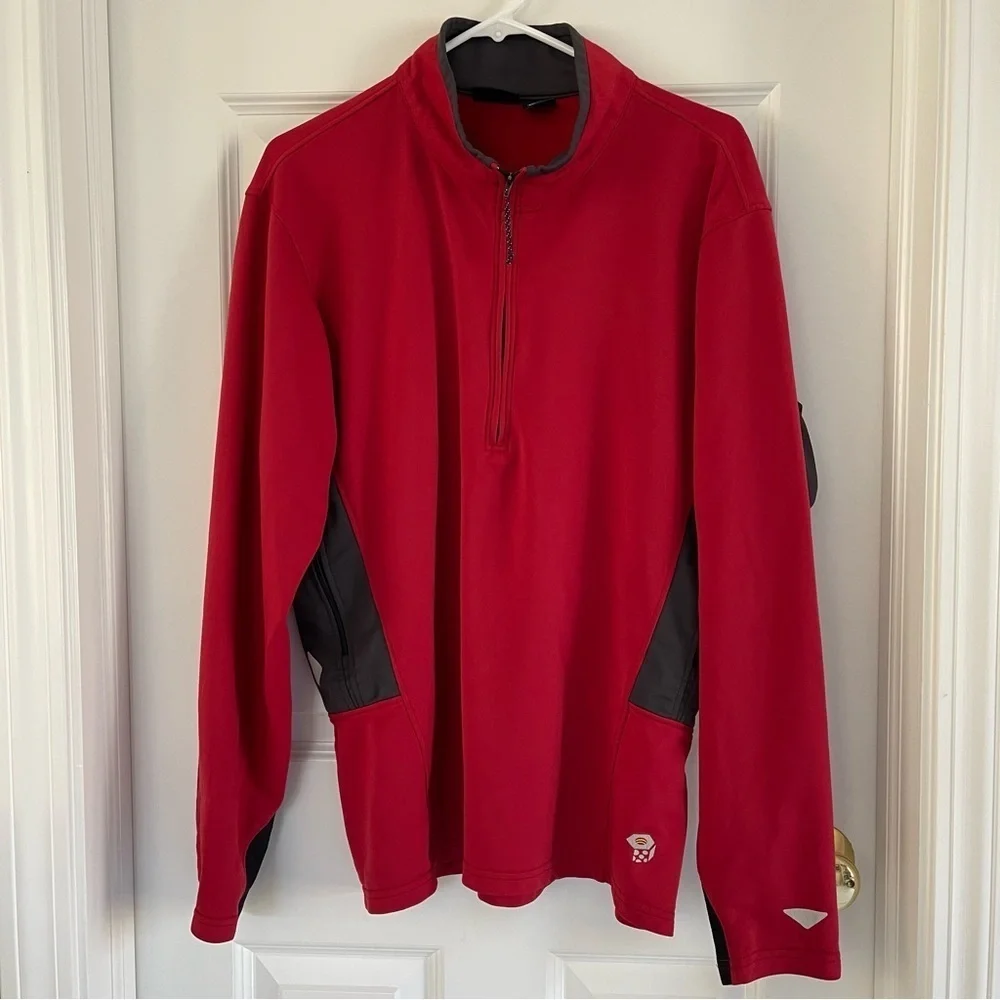 Mountain Hardwear Mens 1/4 Zip Red Pullover Size XL